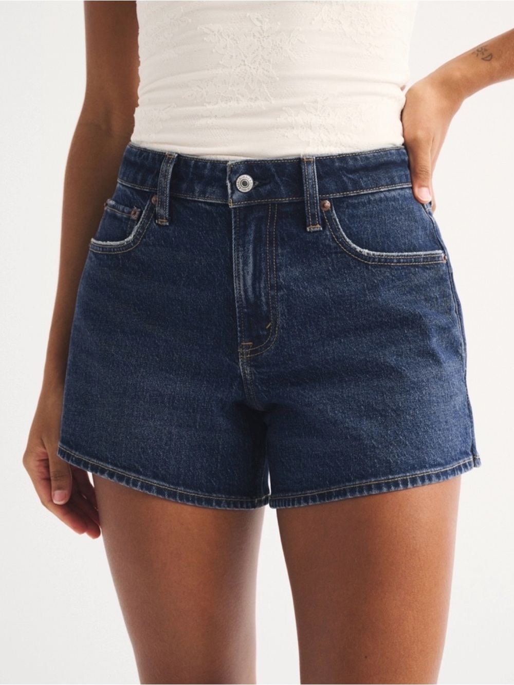 Abercrombie & Fitch Curve Love Mid Rise A-Line Shorts
